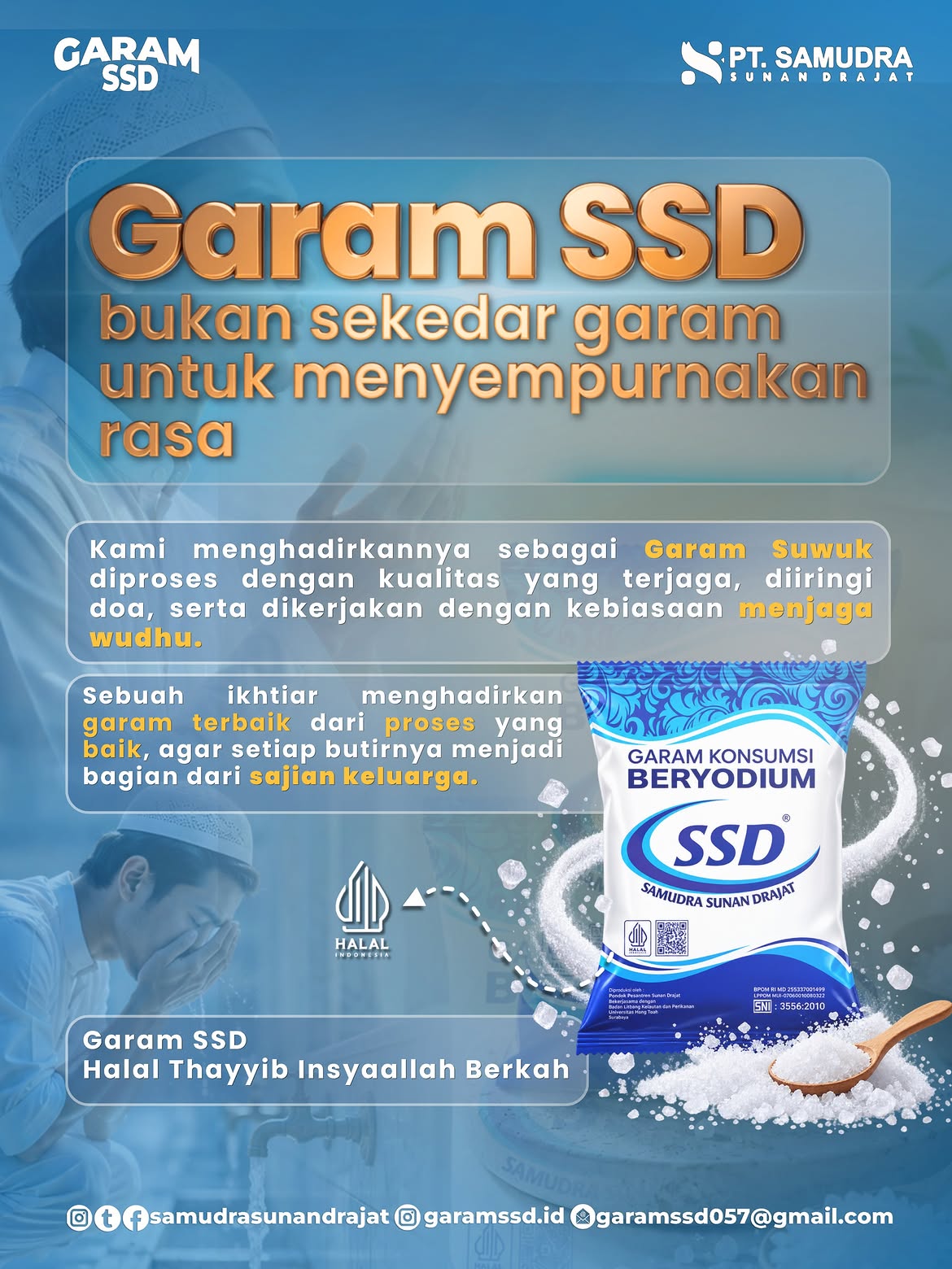 Garam SSD, bukan sekadar penyempurna rasa. 🧂✨Diproses dengan kualitas yang terjaga, diiringi doa