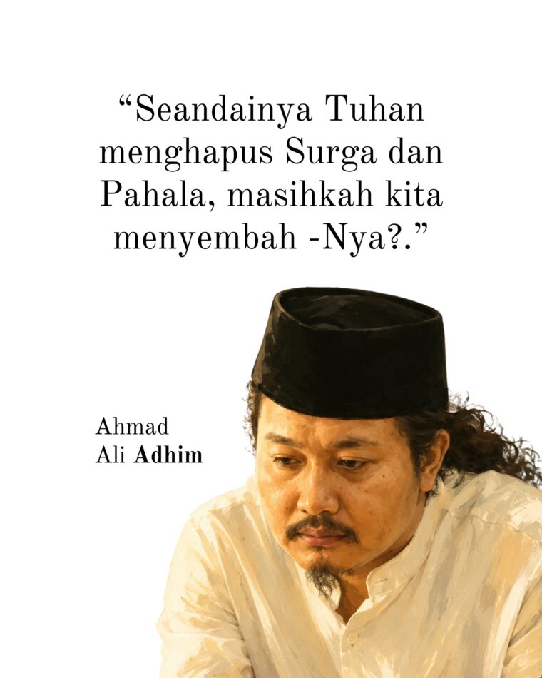 Ilustrasi renungan filosofis tentang makna ibadah dan ketulusan