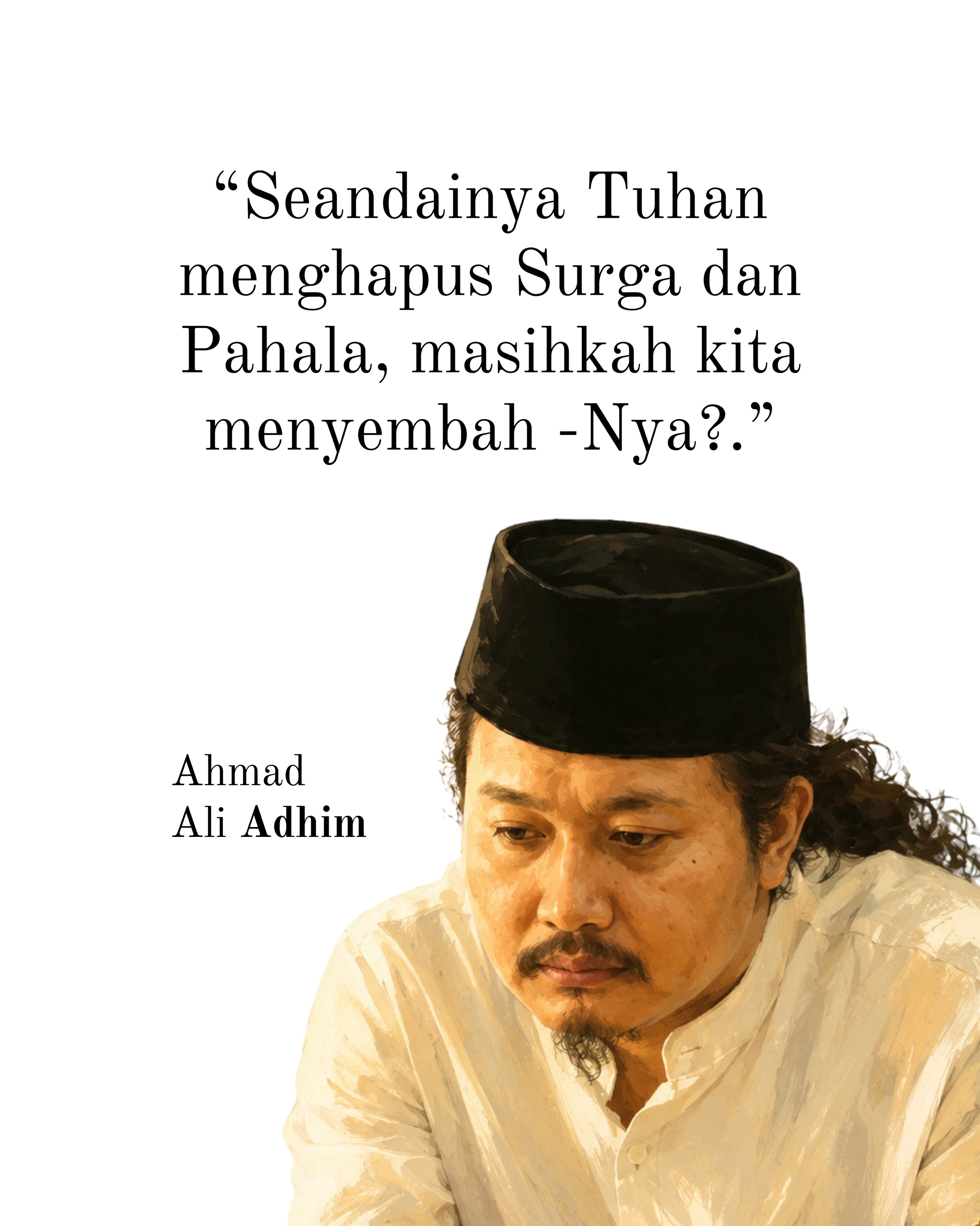 Ilustrasi renungan filosofis tentang makna ibadah dan ketulusan
