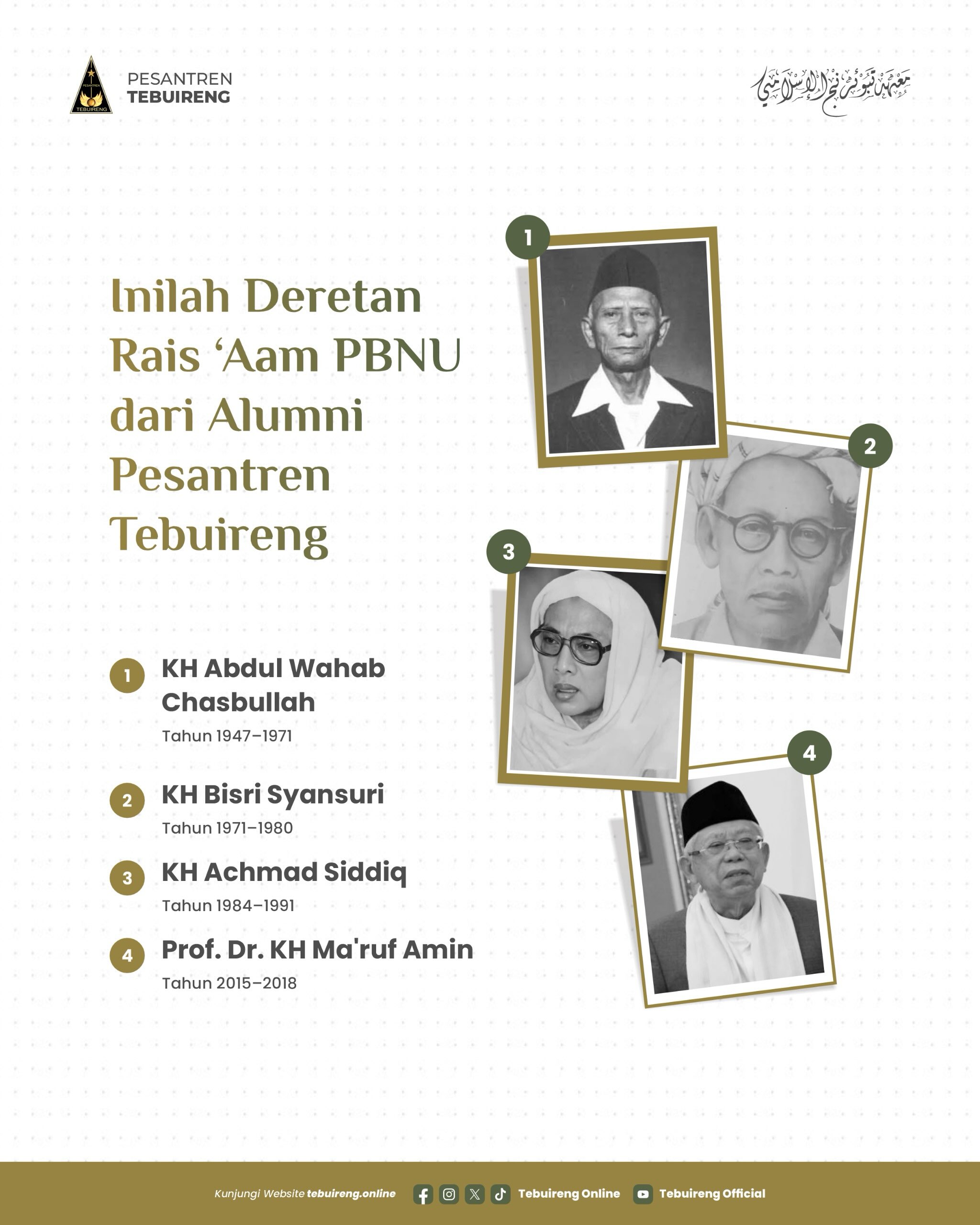 Visual representatif mengenai sejarah Pesantren Tebuireng dan kiprah para santri serta kyai
