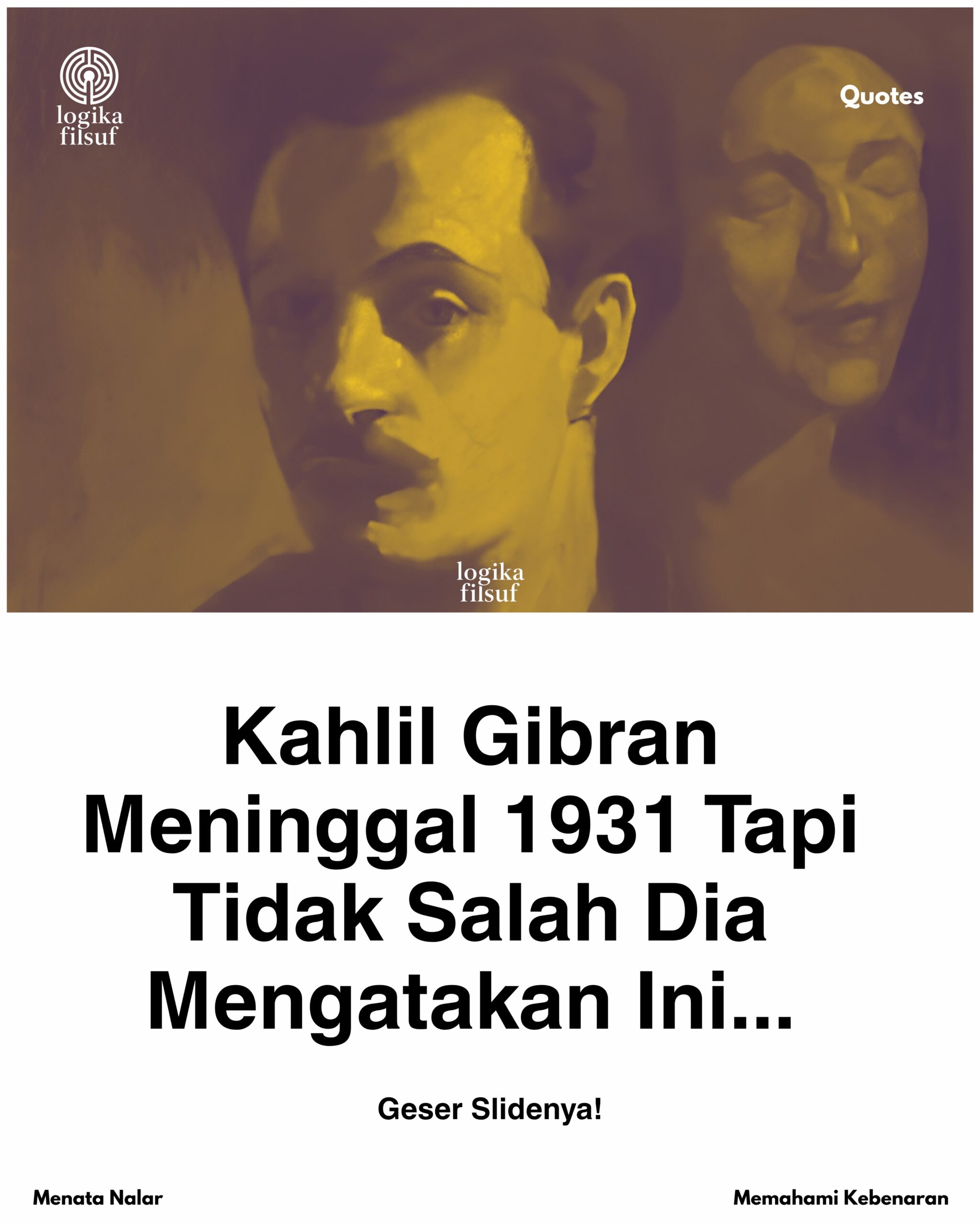 Ilustrasi potret penyair dan filsuf Kahlil Gibran yang dikenal dengan karya-karya sastra spiritualnya