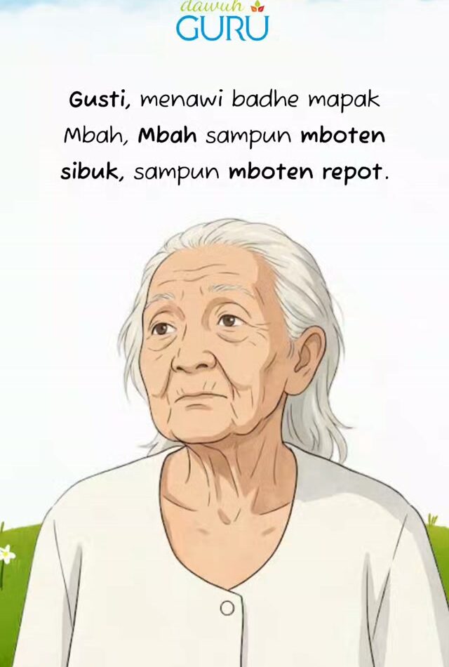 Ilustrasi kepasrahan dan ketenangan hamba sepuh menghadap Sang Pencipta