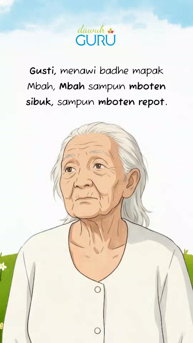Ilustrasi kepasrahan dan ketenangan hamba sepuh menghadap Sang Pencipta