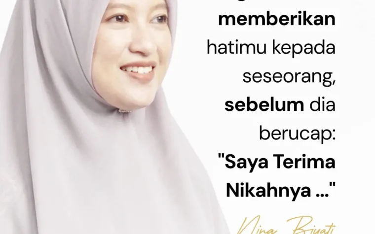 Ilustrasi kutipan bijak Ning Biyati Ahwarumi tentang pentingnya menjaga hati dan komitmen pernikahan