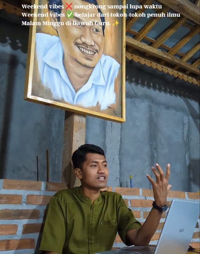 Suasana diskusi reflektif mengenai pemikiran tokoh bersama rekan-rekan Pesantren Vokasi.