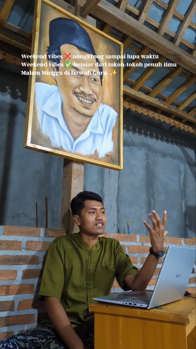Suasana diskusi reflektif mengenai pemikiran tokoh bersama rekan-rekan Pesantren Vokasi.