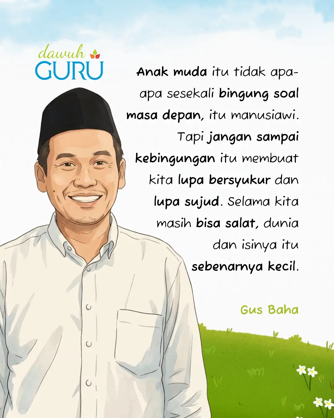 Ilustrasi pengingat tentang masa muda dan sujud