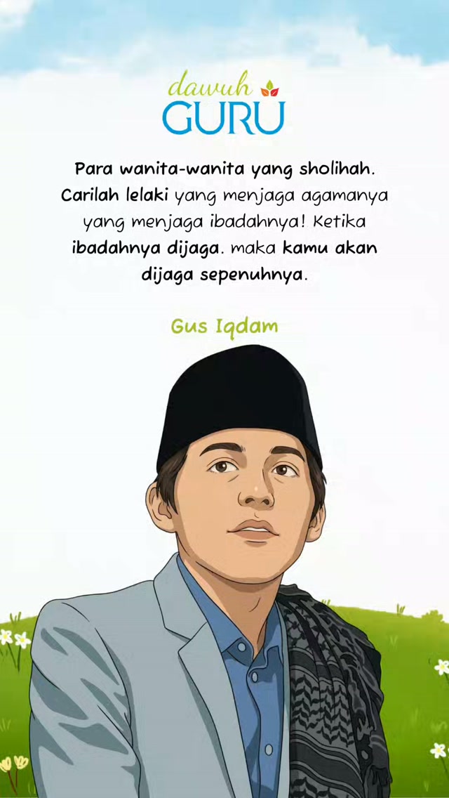 Ilustrasi kutipan nasihat Gus Iqdam tentang pentingnya memilih lelaki yang menjaga ibadah untuk kebahagiaan pernikahan