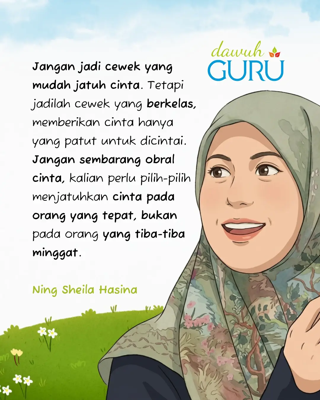 Ilustrasi perempuan menjaga hati dan perasaan