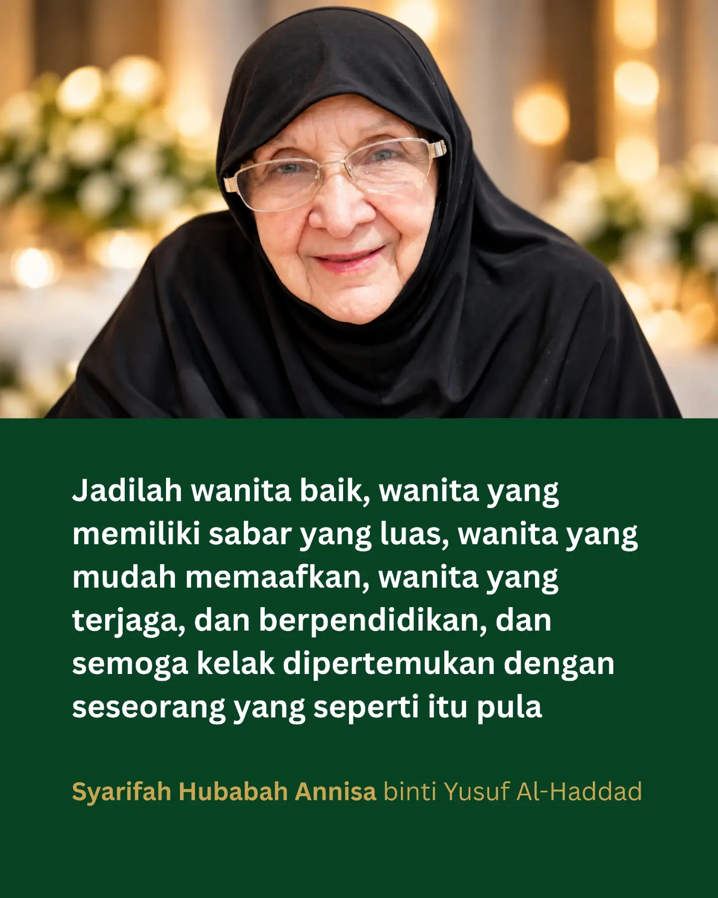 Potret Syarifah Hubabah Annisa binti Yusuf Al-Haddad