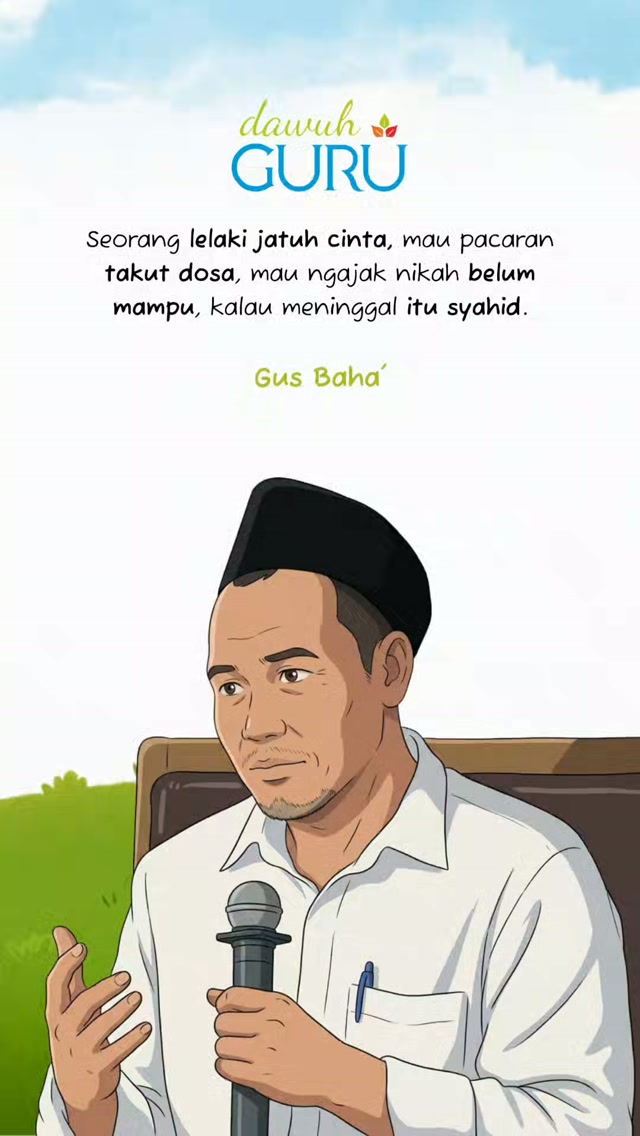 Ilustrasi pemuda Muslim yang sedang merenung memikirkan pernikahan dan menjaga diri dari dosa