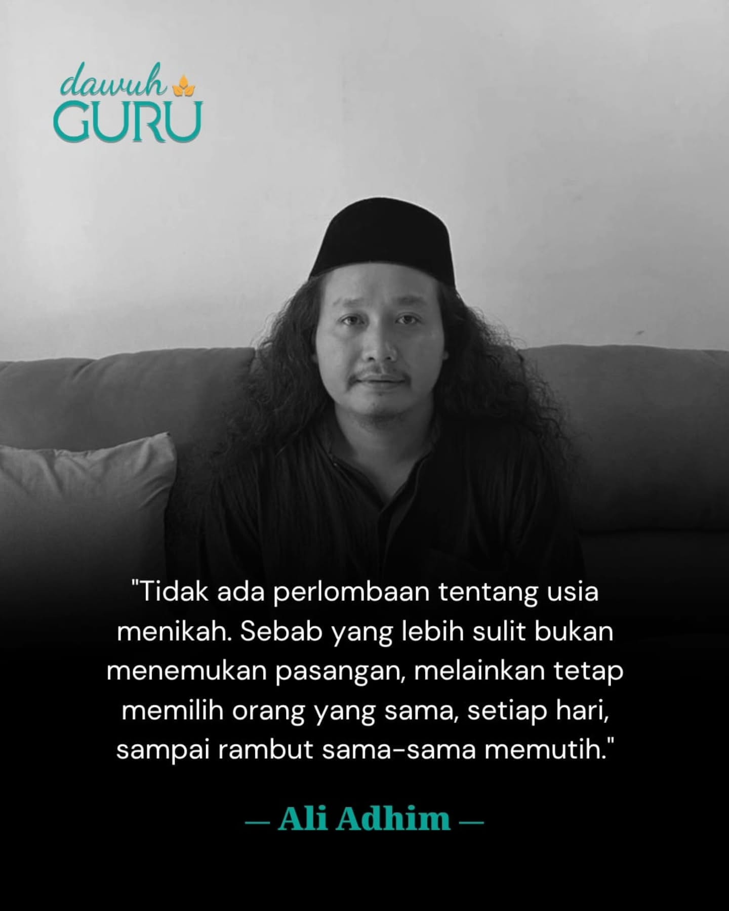 Teks kutipan nasihat pernikahan dari Ali Adhim tentang komitmen memilih pasangan hidup