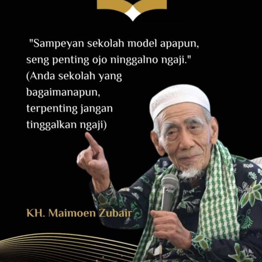Ilustrasi kutipan nasihat KH Maimoen Zubair tentang pentingnya ngaji