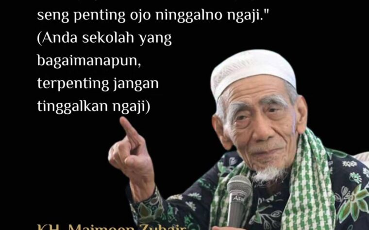 Ilustrasi kutipan nasihat KH Maimoen Zubair tentang pentingnya ngaji