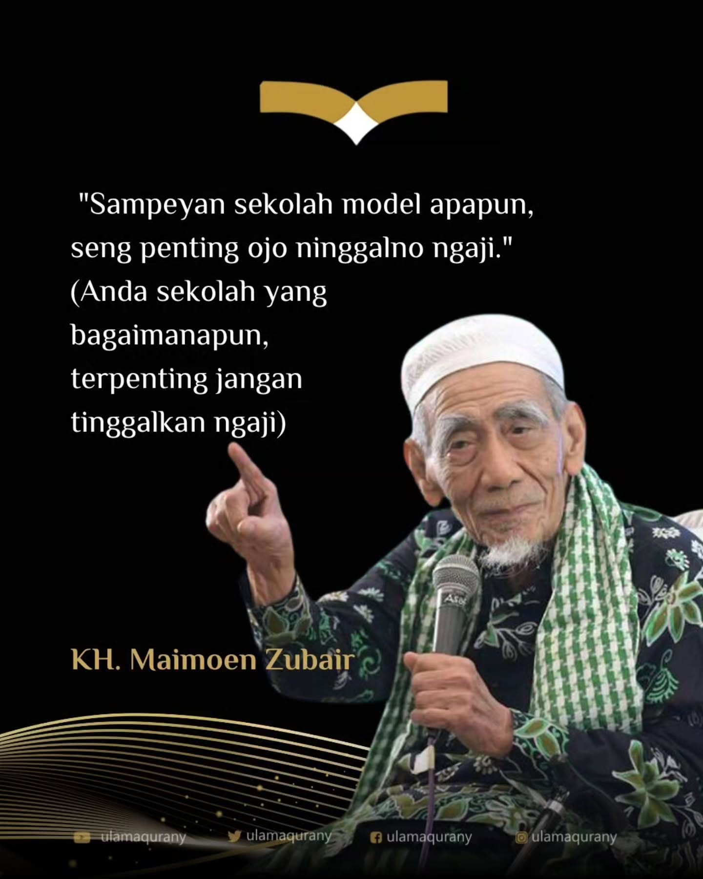 Ilustrasi kutipan nasihat KH Maimoen Zubair tentang pentingnya ngaji